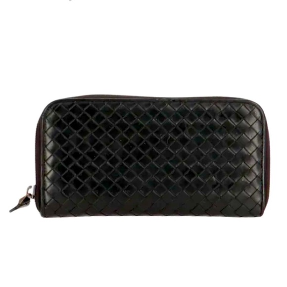 Bottega Veneta Handbags - Bottega Veneta lambskin black zip around long wallet